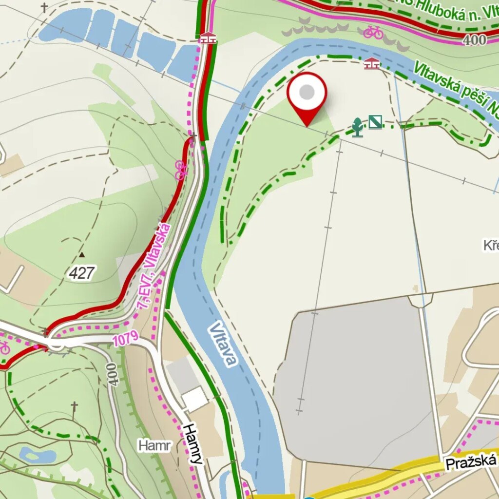 Mapa Vltavská pěší naučná stezka